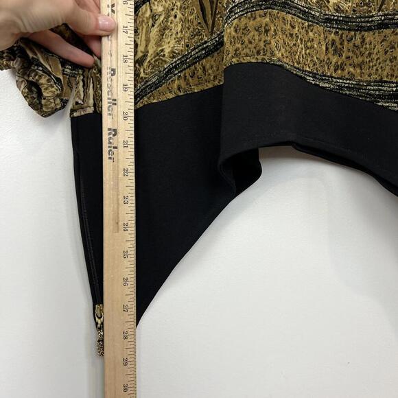 Joseph Ribkoff Animal Print Blouse - Black and Gold - Picture 5 of 12